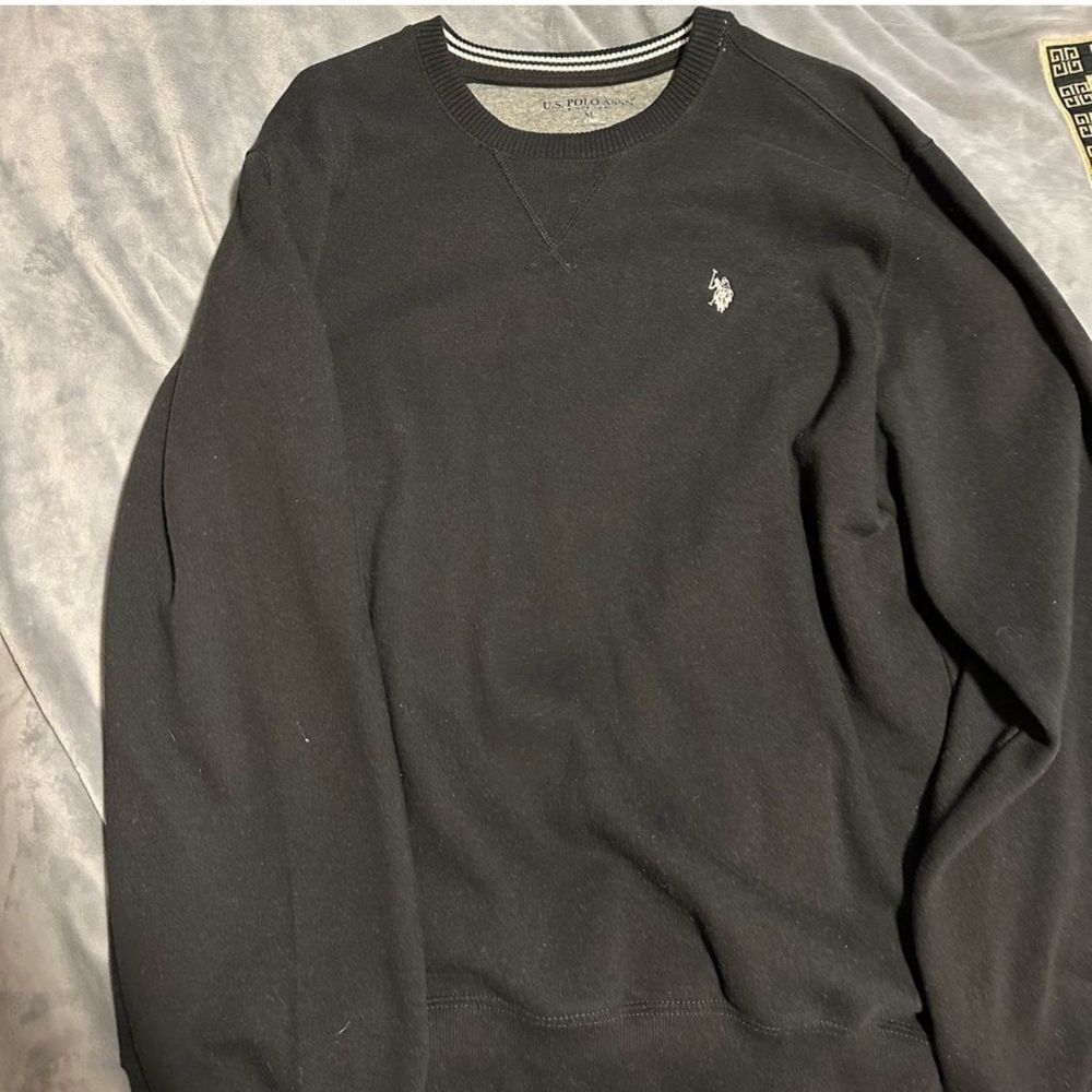 U.S. Polo Assn. Black Crewneck Sweater with Logo